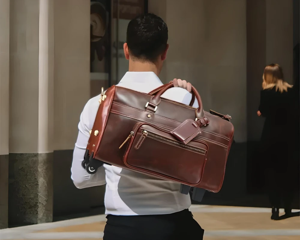mens carry on bags leather